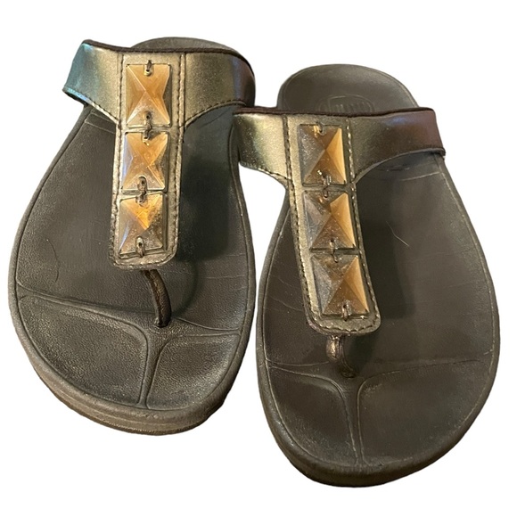 Fitflop Bronze and Brown Thong Sandals Size 7 - Picture 1 of 6